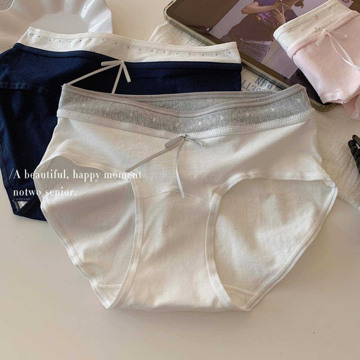 Летние тонкие хлопковые трусы для девочек в стиле колледж, сочетание цветов M