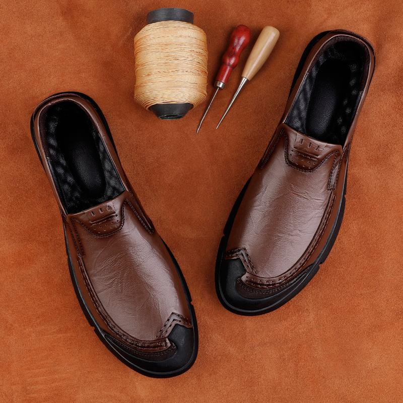 Genuine Leather Mens Casual Shoes Luxury Brand Casual Slip on Formal Loafers Simple Moccasins Top Quality Male Driving Footwear