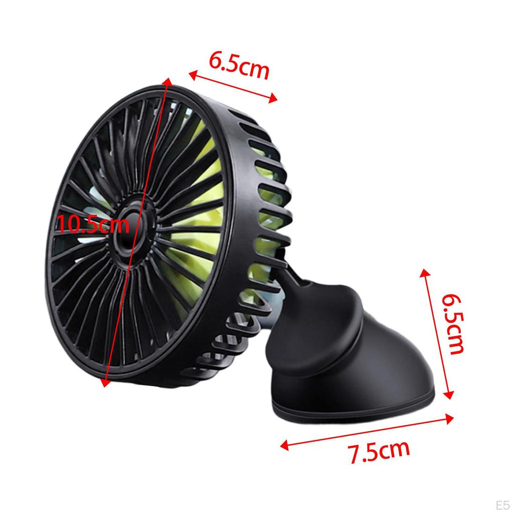 Car Cooling Fan, Vehicle Fan 3 Speeds Wind Micro USB Strong Portable Seat for