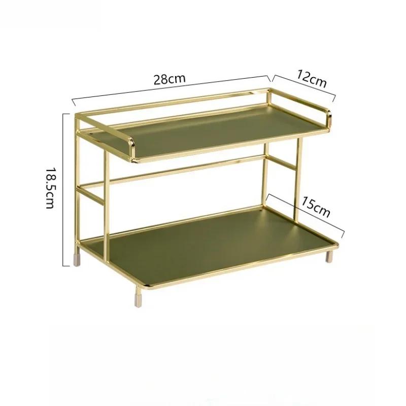 

Cosmetic Organizer Acrylic Double-Layer Desktop Water Cup Holder Stand Kitchen Bathroom Countertop Storage Shelf Rack Accessory зелений