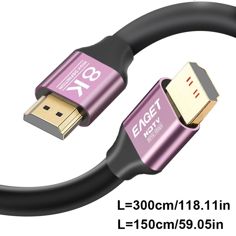 8K HD Cable 2.1 144hz Ultra High Speed Transmission Cable HDR Cable For TV HDTV Blu-ray Projector Monitor/Projector& More