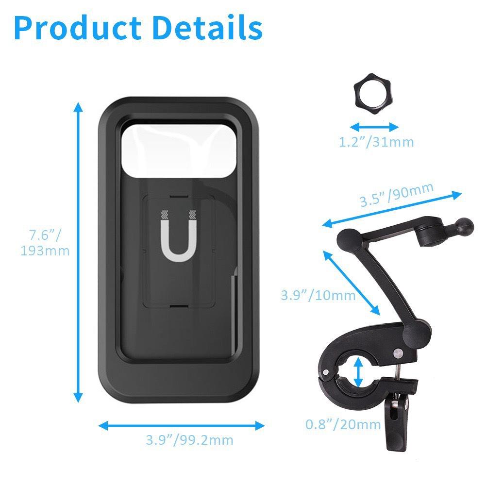 Waterproof Anti-Shake Phone Holder for Motorcycles & Bicycles - Retractable, Cross-Border Navigation for Outdoor Riding and Takeaway Delivery.