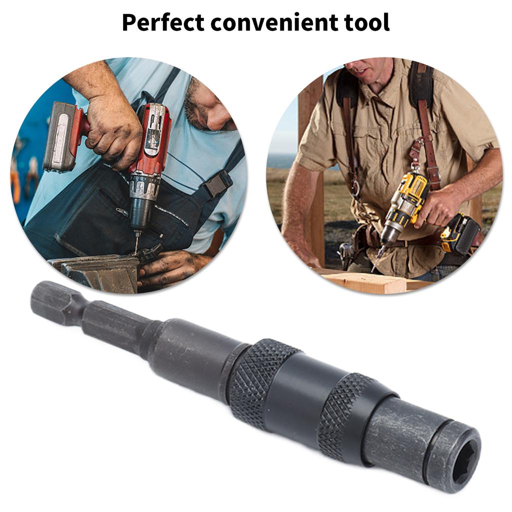 Quick Relse Bit Holder Self Locking Screwdriver Extension Rod 1/4in Hex Shank