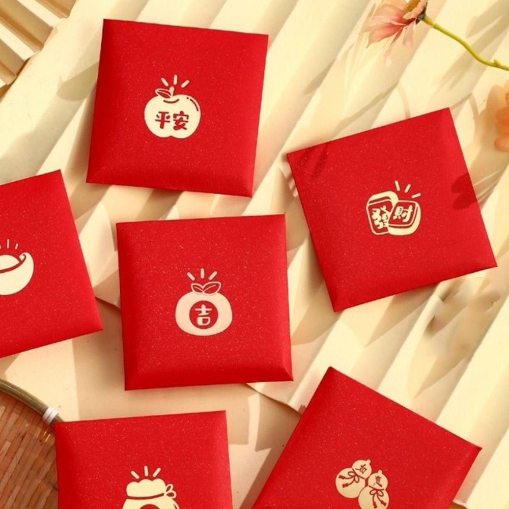 6 Pieces Hot Stamping 2026 Horse Year Red Envelope Chinese Style Lucky Money Bag  Birthday Gift