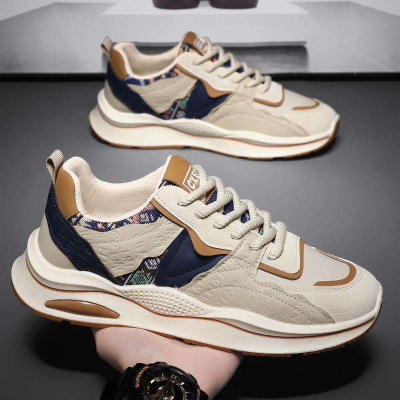 Fashion Men's Shoes 2025Spring New Breathable Lace Up Running Shoes for Men Soft sole Jogging Platform Sneakers Lightweight Casual Shoes