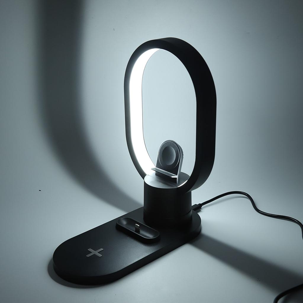 4 In 1 Bedside LED Night Light with Wireless Charger Cell Phone Holder Magnetism 15W Fast Charging Table Lamp