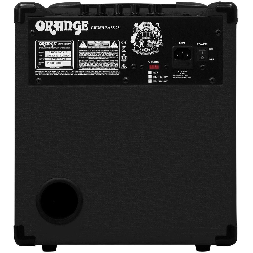 Orange Crush Bass 25 Watt Bass Guitar Amplifier Black Combo,