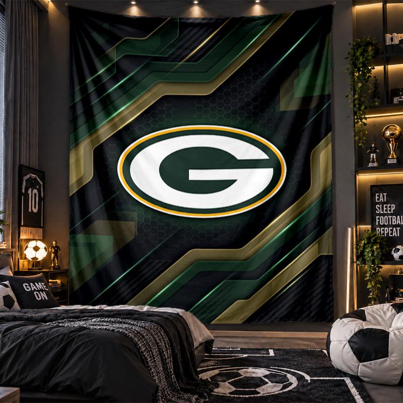 Wall Hanging Tapestry Green Bay Packers Print Cloth for Living Room Bedroom Home Decor