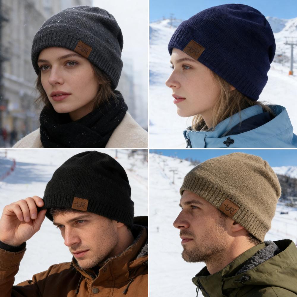 Hot Sale Unisex UR Letter Labal Winter Hats Solid Color Lightweight Soft Knitted Hats For Men Women Outdoor Cozy Beanie Cap