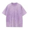 Tvättad och Sliten T-shirt Bomull Tung Batik Retro Friterad Snöflinga Lös Kortärmad