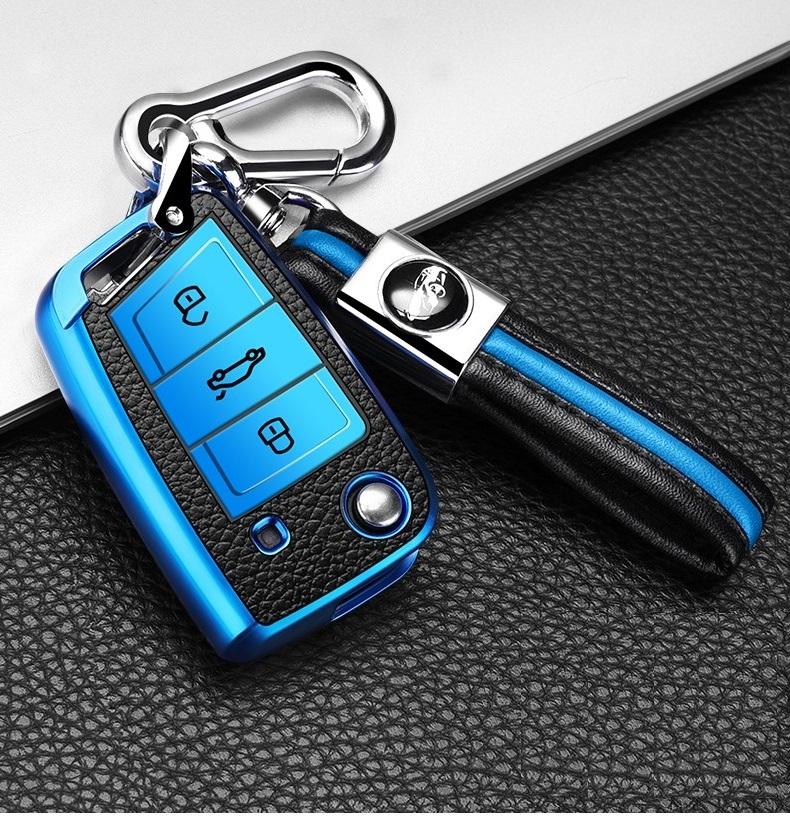 For VW Polo Skoda Octavia A7 Kodiaq Seat Ateca Leon Golf 7 MK7 VII Tiguan Soft TPU Car Key Cover Case Shell Fob Holder Protector