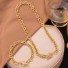 Cross-Border Popular Plain Bracelet With OT Buckle Exaggerated Gold Bracelet Thick Unique Artificial Jewelry For Women And Girls