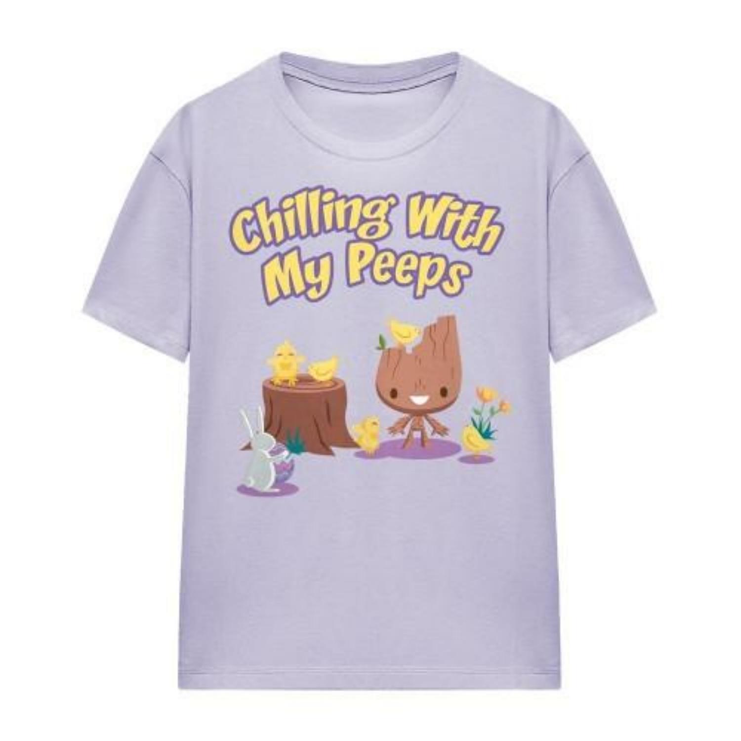 Guardians Of The Galaxy Womens_Ladies Chilling With My Peeps Groot T-Shirt XXXXL