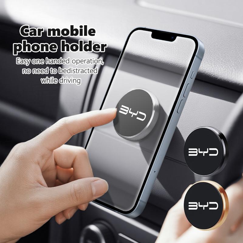 För BYD Magnetisk Biltelefonhållare, Stark Magnetlegering Instrumentpanel Telefonhållare, Inga Klistermärkesrester, 360° Rotation Handsfree Stan
