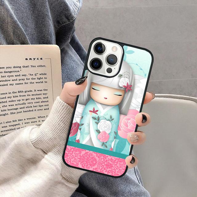 Japanese Keiko Kokeshi Doll Phone Case Cover for iPhone 17 Air 16 16e 15 13 14 11 12 Pro Max Plus coque fundas Shell