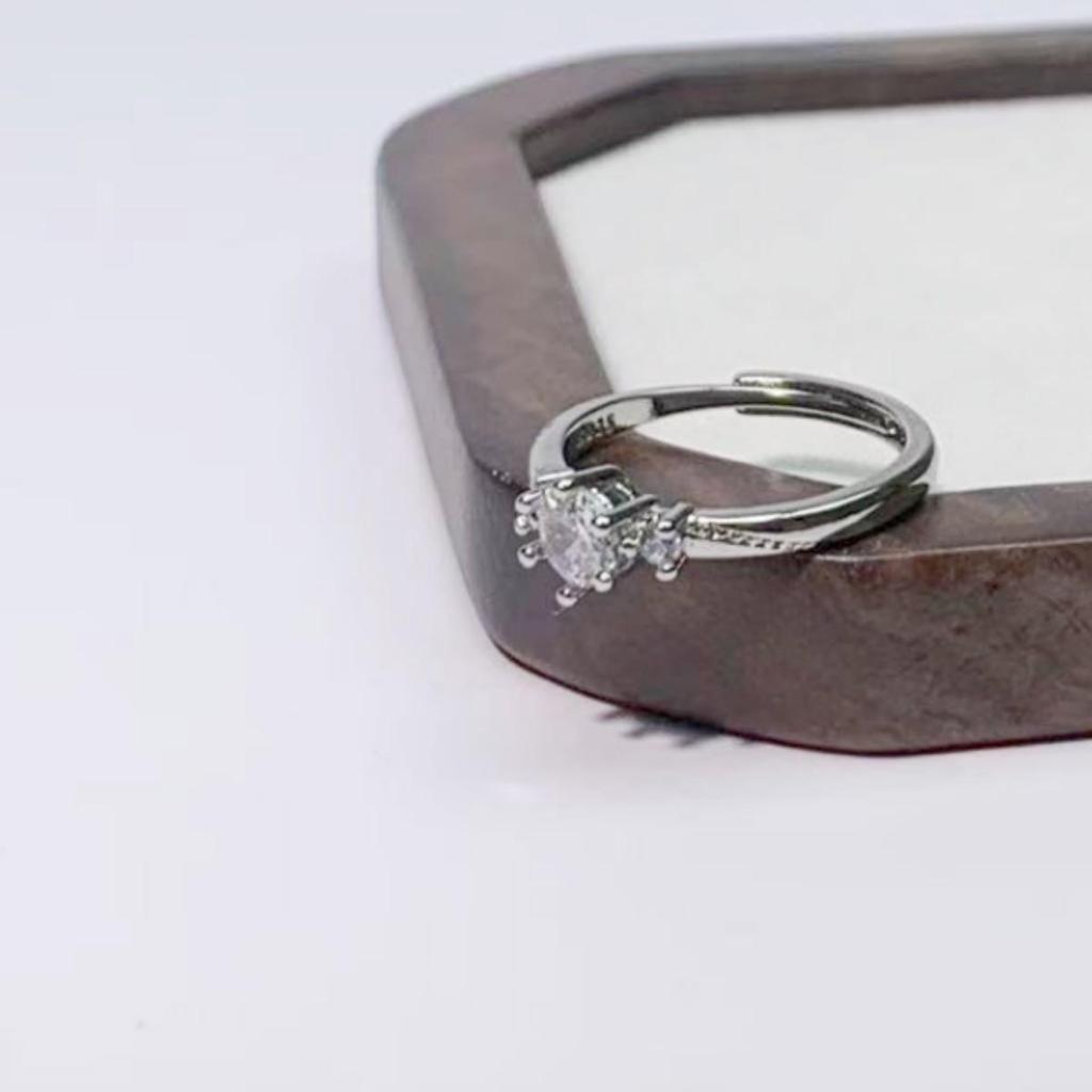 Korean Style First Love Inlaid Stone Luxury Open Ring