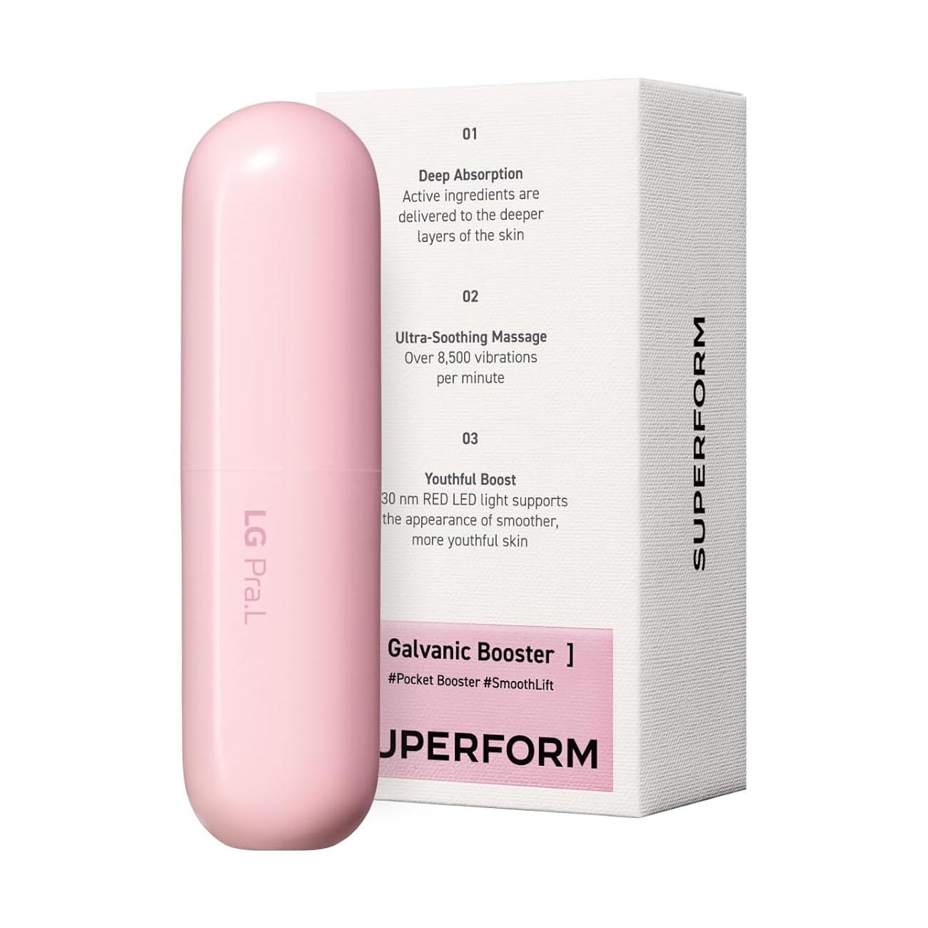 LG Pra.L Super-Foam Galvanic Booster Beauty Device – Blush Pink Blush Pink