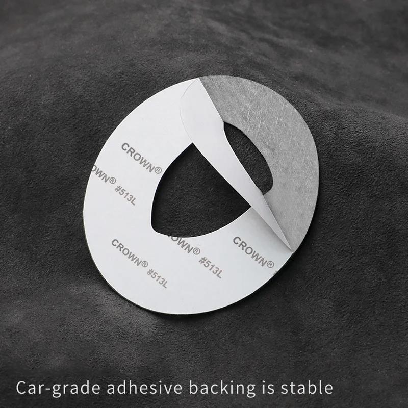 Top Suede Car Styling Steering Wheel Center Label Sticker Decals For Porsche Panamera Macan Cayenne 718 911 Interior Accessories