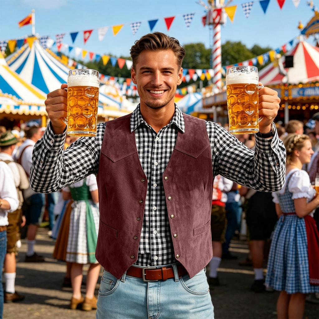 Men's Vest with Buttons - Business Casual Slim Fit for Layering