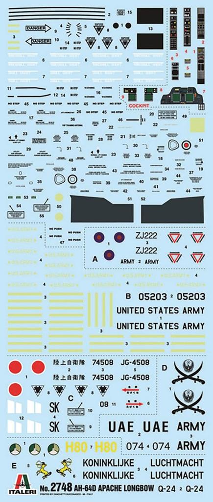 Platz Italeri American Apache Longbow Plastic Model IT2748 1/48 AH-64D (Helicopter)