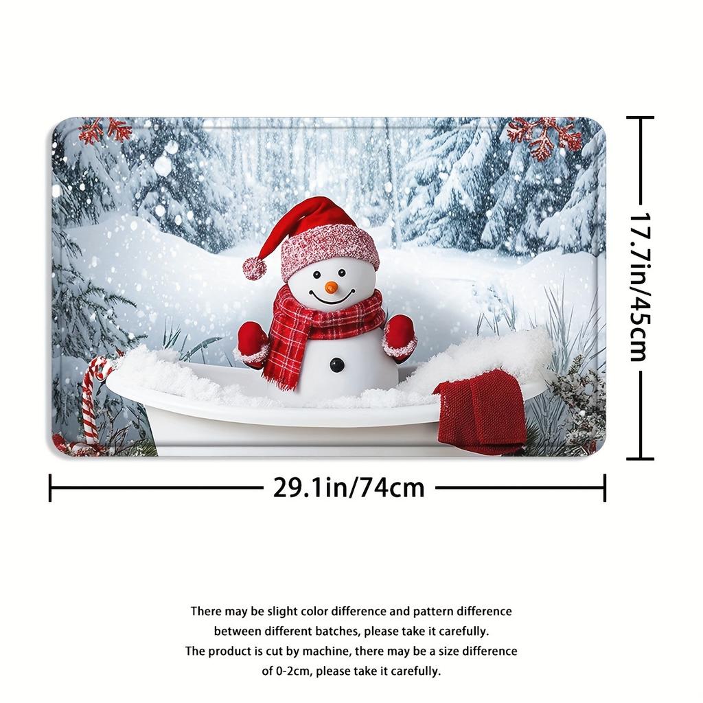 4Pcs Bathroom Shower Curtain Set Christmas Bathroom Curtain With 12 Hooks Non Slip Rugs Toilet Cover Mat Bathroom Partition