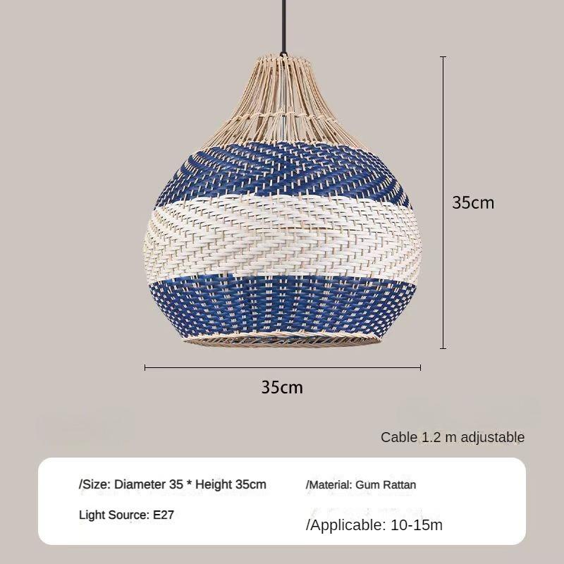 Rattan Pendant Lights Creative Color Matching Rattan Lamp Chinese Style Luminaire for Dining Room Restaurant Suspension Lamp