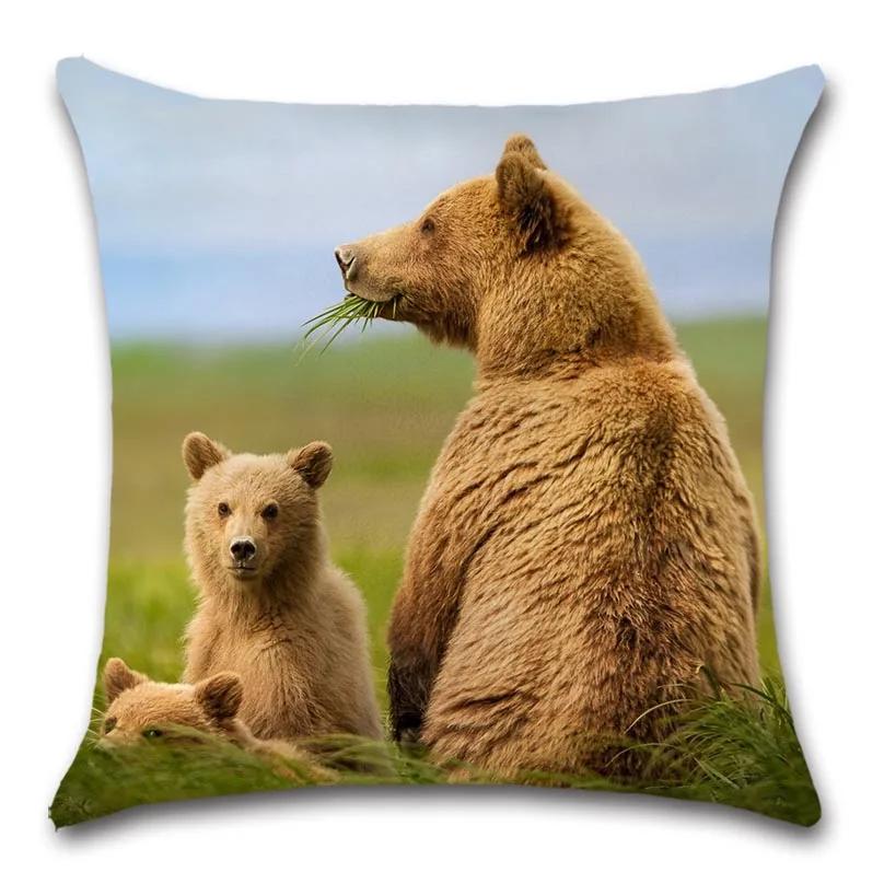 Animal Love Family Cushion Cover, Big Cat Decorative Home , Sofa Chair, Car Seat, Friend Bedroom Pillowcase, Gift for Kids