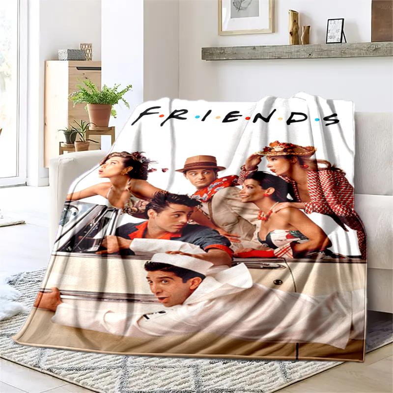 1PC Friends printed blanket, all season lightweight home office outdoor nap multifunctional blanket A9