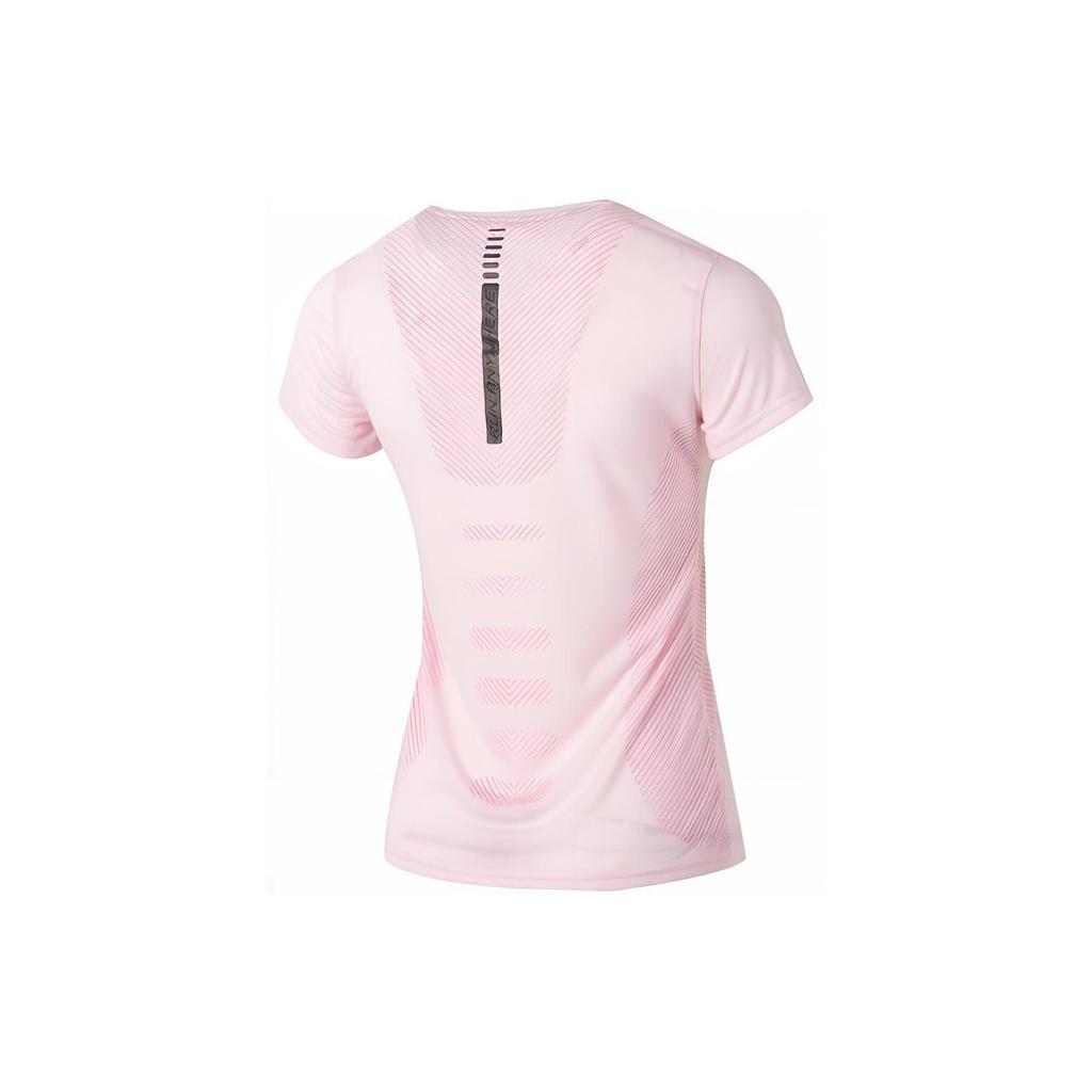 Under Armour Color Block Letter Print Training Round Neck Breathable Quick Dry Short Sleeve T-Shirt Women Tops Pink 1375270-647