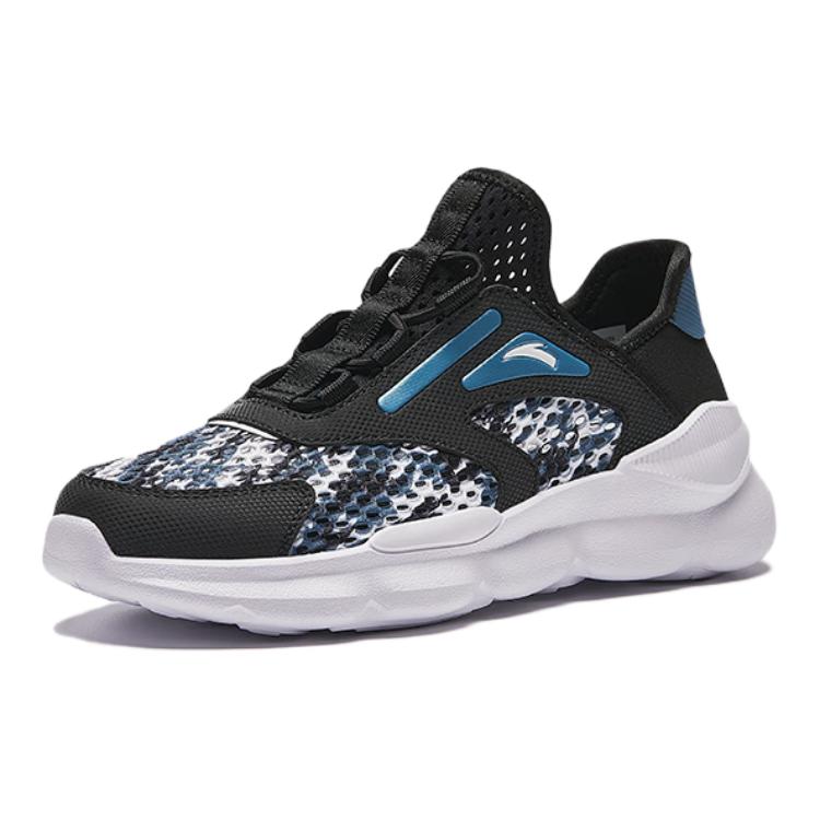 Anta Comfortable Casual Non-Slip Shock Absorbing Low-Top Kids Running Shoes Kids Sneaker Black Blue A312428821-3