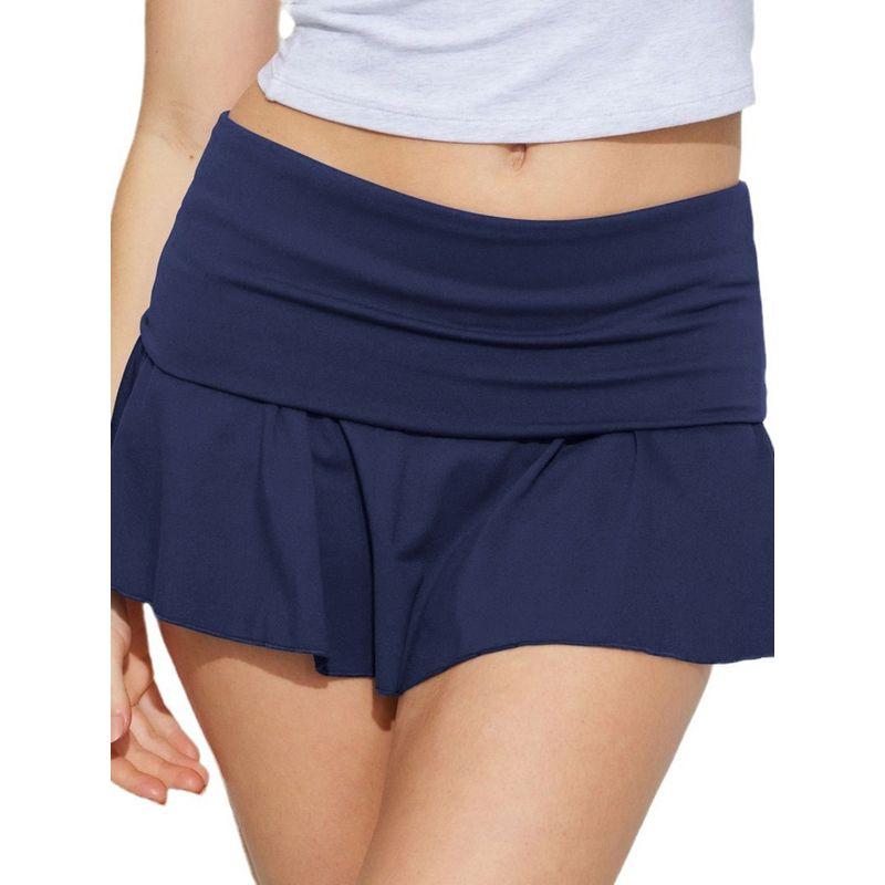Solid Color Low Waist Sports Pants Skirt Solid Color Low Waist Exercise Skort