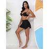 Charmleaks Women Swim Shorts Side Split Scalloped Swim Trunk 2 in 1 Board Shorts with Pockets Swim Bottom