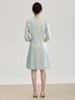 Nanyou Spring New Chinese Style Jacquard Satin Crepe Qipao Dress for Women