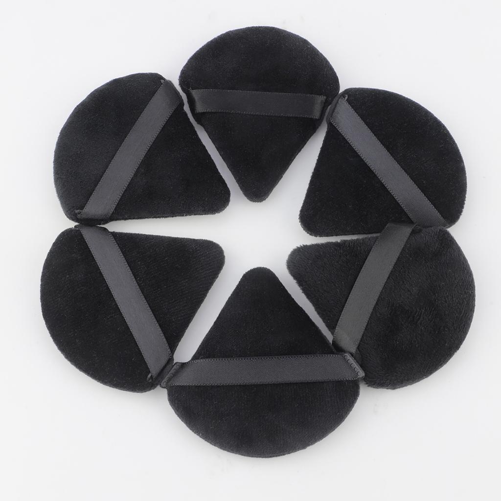 6 Pcs Powder Puff Face Makeup Sponge Soft Velour Triangle Powder Puffs For Loose Powder Body Powder Cosmetic Foundation Beauty