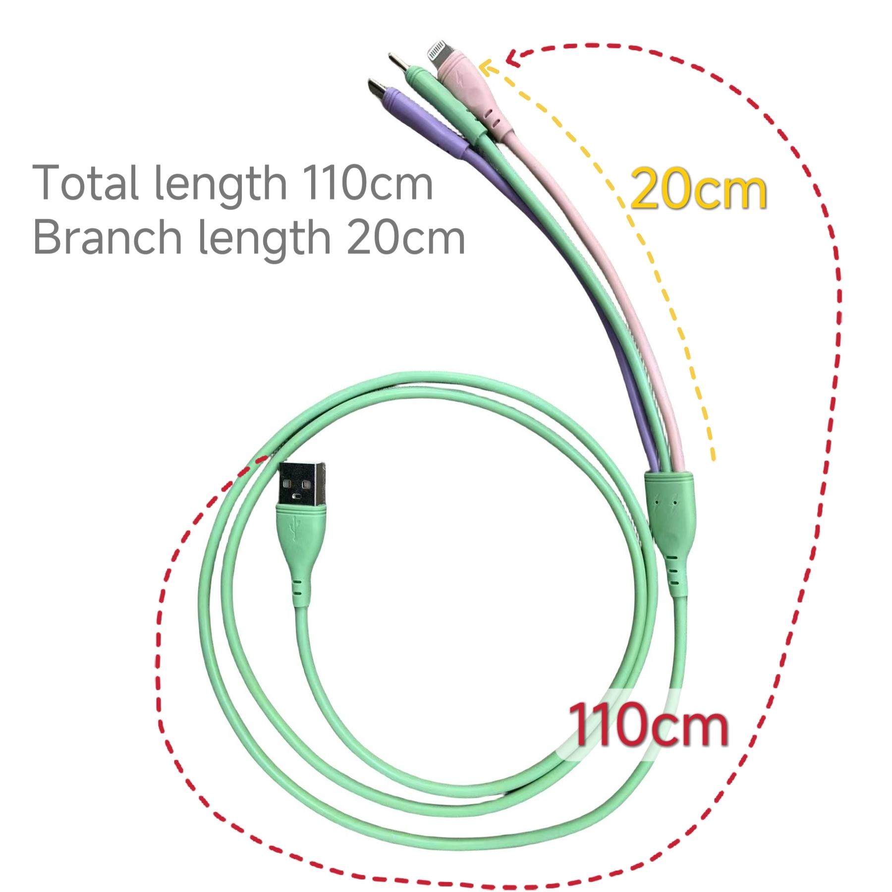 USB-кабель для зарядки GIMIRO 3 в 1. Кабель для быстрой зарядки типа C. Совместим — фото 4