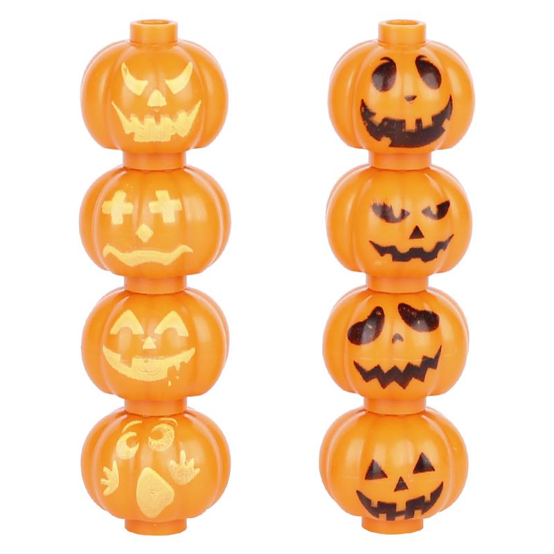 City Halloween MOC Bricks Pumpkin Building Blocks Street View Piano Tombstone Skeleton Ghost Bat Snake Accessories Bricks Toy