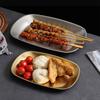 Stainless Steel Dessert Salad Plate Portable Food Serving Tray Picnic Dinner Plate  Camping Use