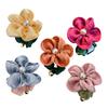 Hair Tie Handmade Satin Flower Decor Hair Tie with Imitation Pearls Large Elastic Soft Hair Band Autumn Winter Hair Accessories