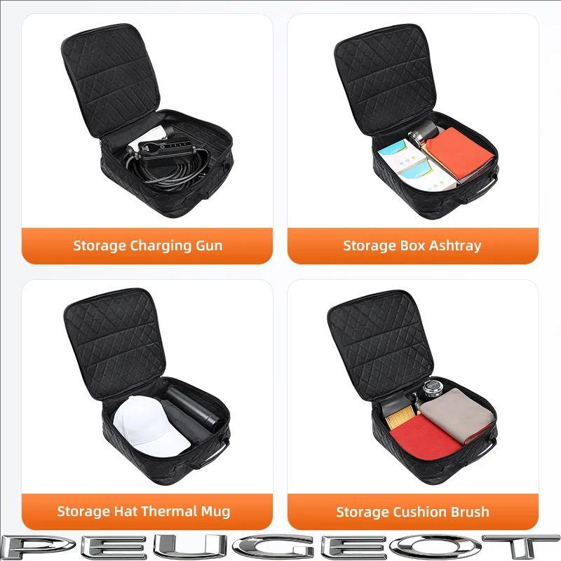 Car Charging Gun Leather Bag Storage Box Auto Accessories For VW GTI Polo Golf Passat Tiguan Arteon Touareg Taigo Jetta Hub Cap
