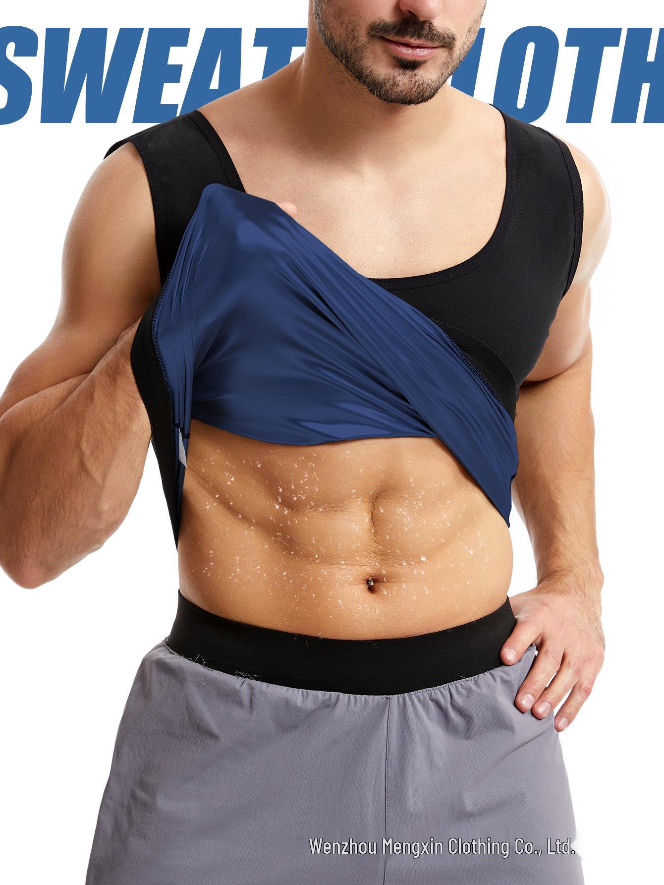 

Men s Sauna Sweat-Wicking Zipper Vest for Fitness and Shaping S