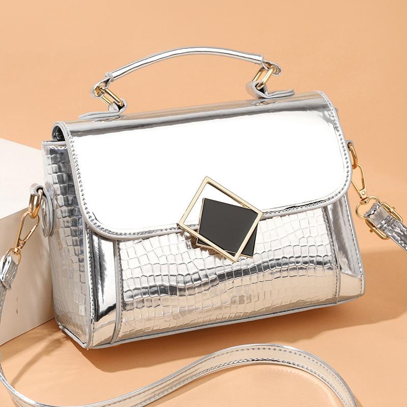 Crossbody Single-shoulder Bag Ladies' Handbag Fashionable Color-blocking Trendy Hand-held Small Square Bag