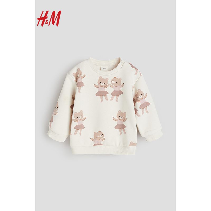 HM Children's Clothing Baby Girl Sweatshirt Autumn Trendy Sense of Design Crew Neck Casual Loose Long Sleeve Top 1089753