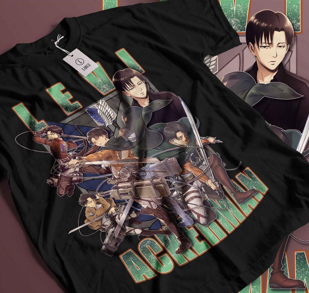 

Levi Ackerman T-Shirt Attack on Titan Anime Captain Levi New Unisex T-Shirt 219 3XL