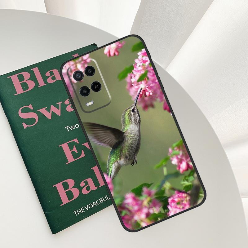 Cute Hummingbird Case For Oppo A58 A78 A98 A15 A16 A17 A52 A72 A76 A96 A54 A74 A94 A57 A77 A54S A57S Cover