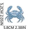 Blue Theme Embroidery Cloth Sticker, Surf Girl Patch Sticker, Wave Hermit Crab Computer Embroidery Label, Shell Chapter Sticker