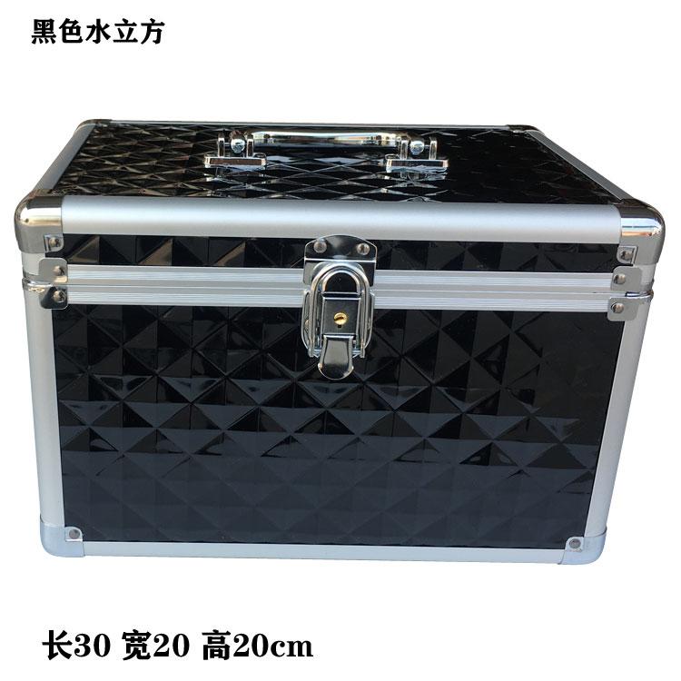 Large steel-reinforced cosmetic case with aluminum alloy frame,double-layer portable toolbox for foot bath tools