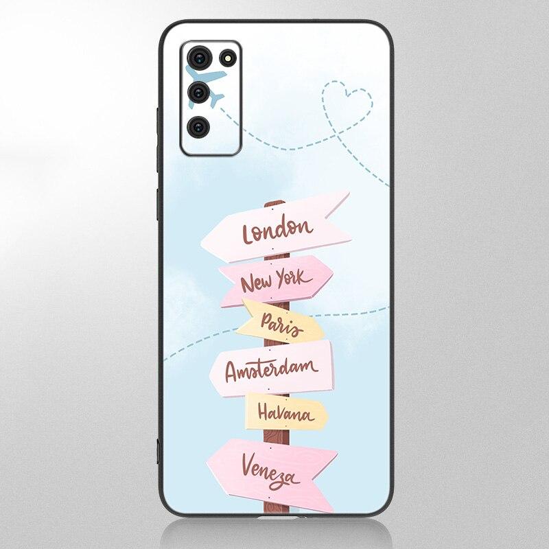 Lustige Reise Karte Telefon Fall Für Samsung Galaxy A12 A02S A22 A32 A52 A72 A71 A51 A41 A31 A21 A11 A50 a70 A10S A20S Schwarz Abdeckung