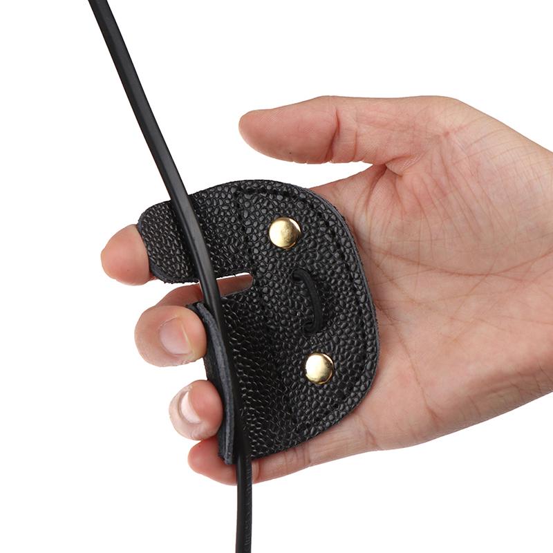 1Pc Leather Archery Finger Guard Protection Pad Glove Tab Bow Shooting Protector