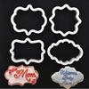 4Pcs/Lot Vintage Plaque Frame Cookie Cutter Set Plastic Biscuit Mould Cake Decorating Tools Stainless Steel Cookie Mold