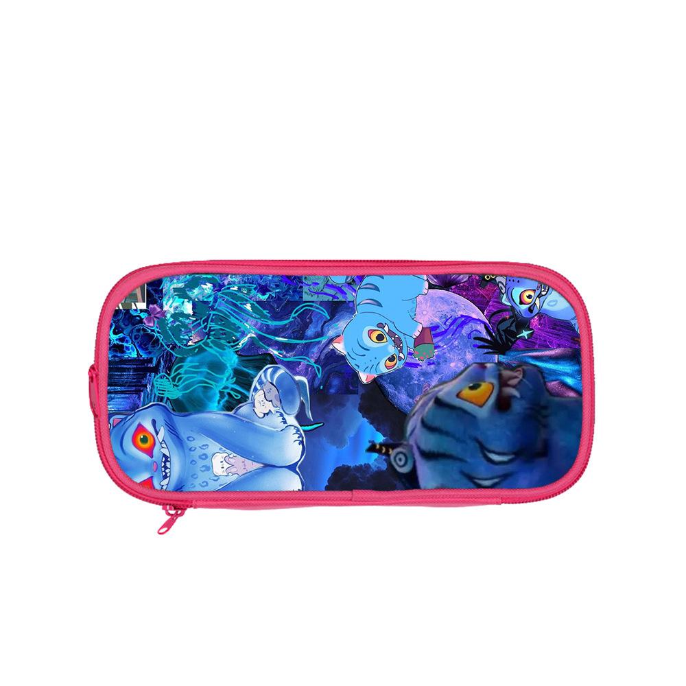 Huntrix Kpop student pink double-layer pencil bag Kpop witch hunting girl group student storage stationery bag pencil bag